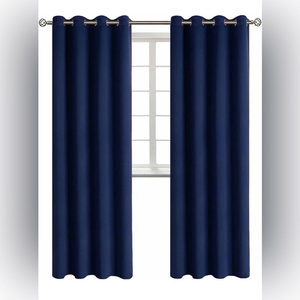 New Navy Black Out curtains, 2 panels